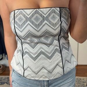 White and black corset top